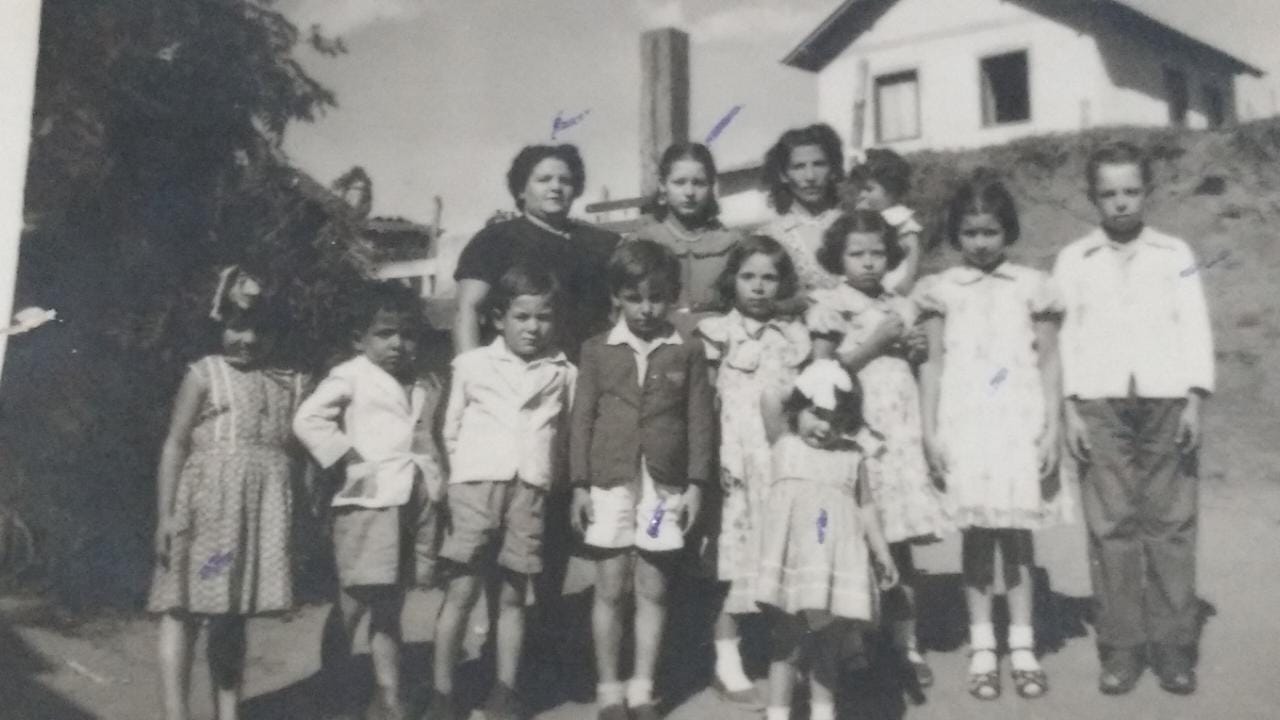 Esposa, filhos e sobrinhos